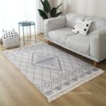 Thảm cotton dệt thủ công họa tiết hình thoi XF2405.01