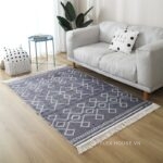 Thảm cotton dệt thủ công họa tiết hình thoi XF2405.02