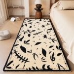 Thảm lông cừu nhân tạo in họa tiết lá hiện đại XF2959