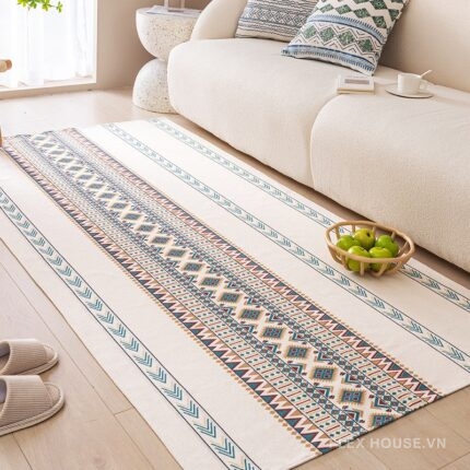Thảm Ma-rốc vintage cotton linen dệt thủ công XF2295.02