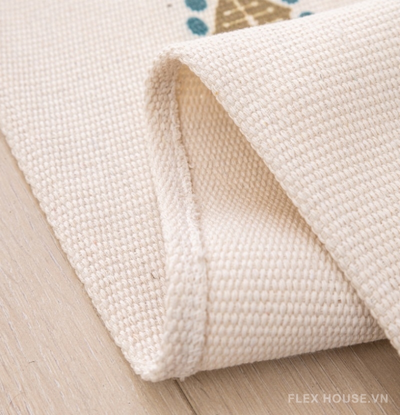 Thảm trải sàn cotton linen họa tiết hoa Ấn XF2298