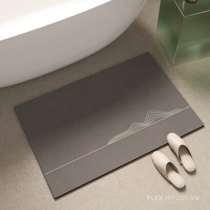 Thảm nhà tắm họa tiết đường sóng tối giản XF1379.02