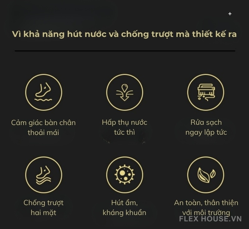 Thảm nhà tắm họa tiết đường sóng tối giản XF1379