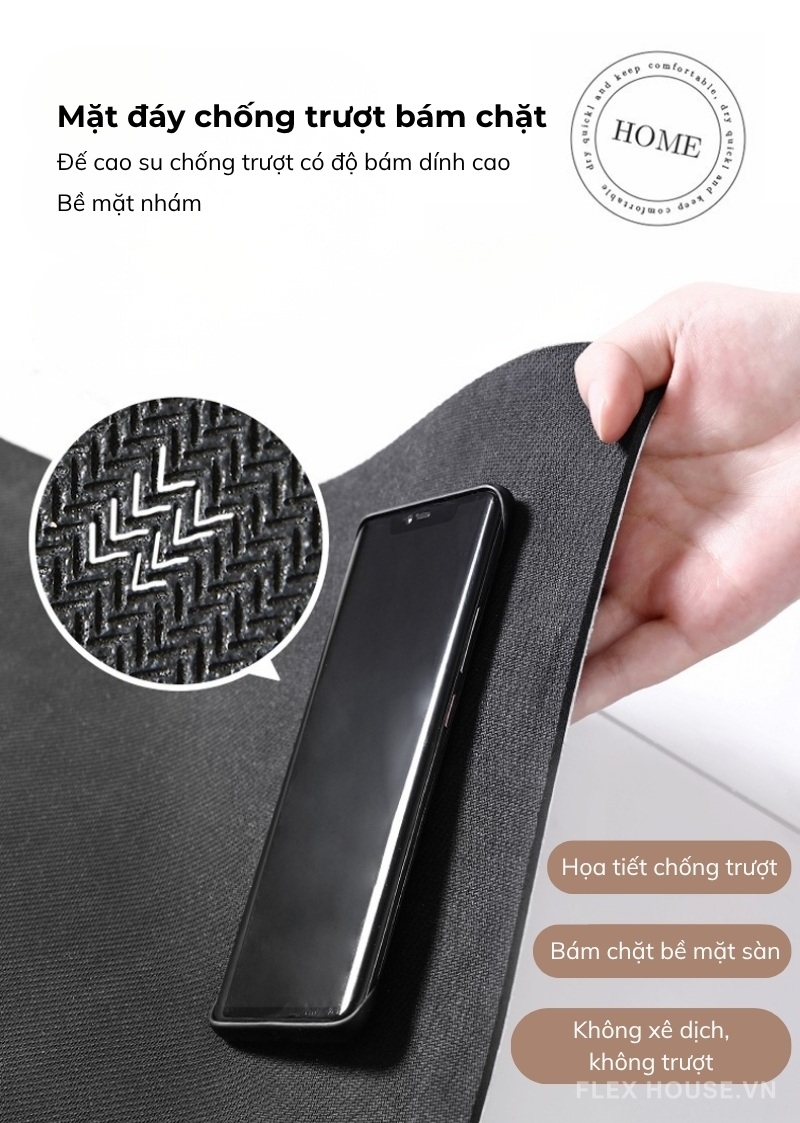 Thảm nhà tắm họa tiết đường sóng tối giản XF1379