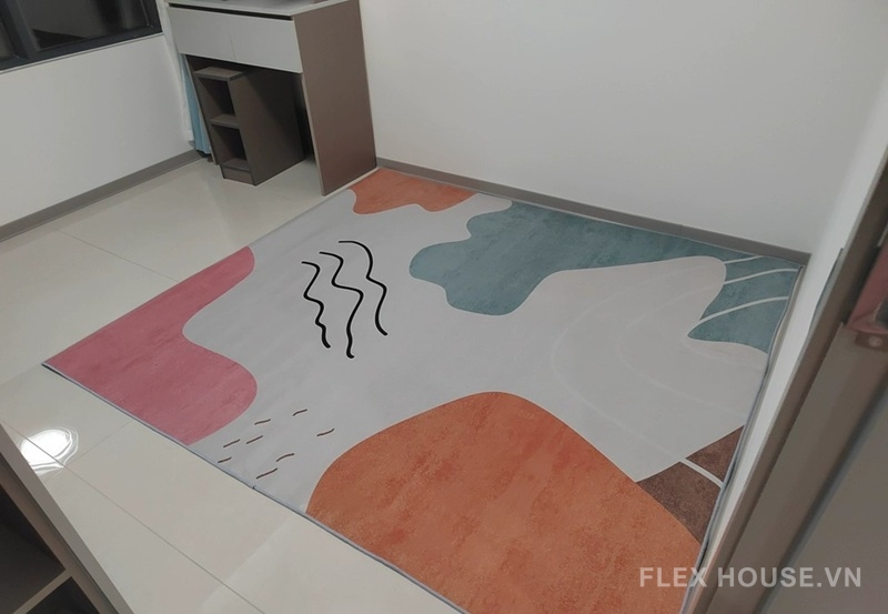 Thảm phong cách Bắc Âu Abstract Organic đa sắc XF0442