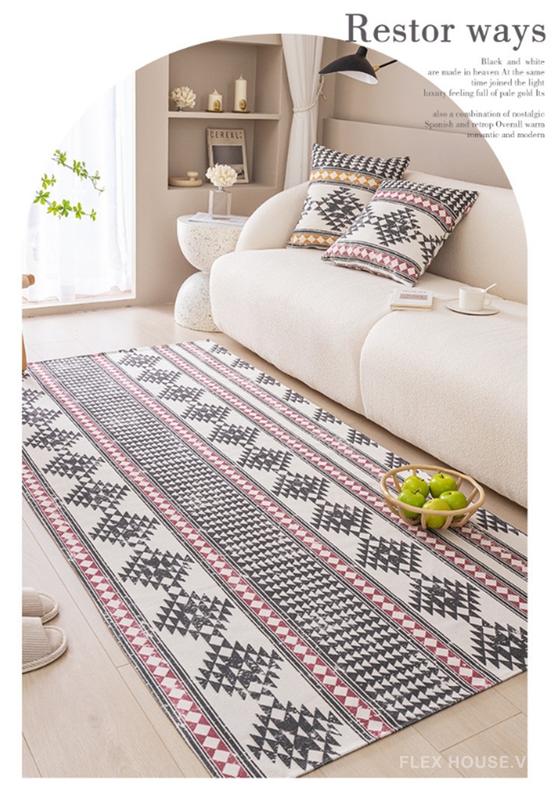 Thảm phong cách Bắc Âu họa tiết hình học Tribal XF2296