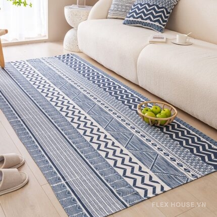 Thảm phong cách Bắc Âu vintage xanh Indigo XF2297.01