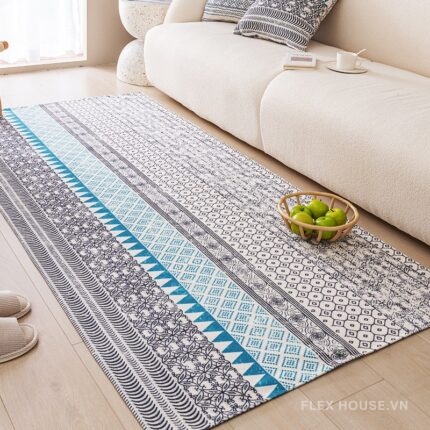 Thảm phong cách Bắc Âu vintage xanh Indigo XF2297.02