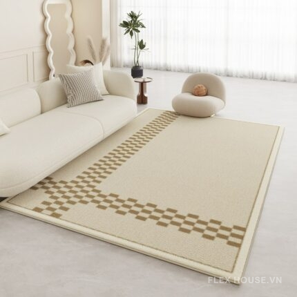 Thảm phòng khách caro Cream House XF7422