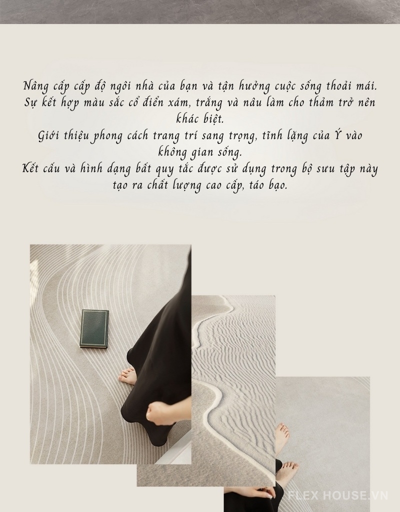 Thảm phòng khách hiện đại đế chống trượt XF7423