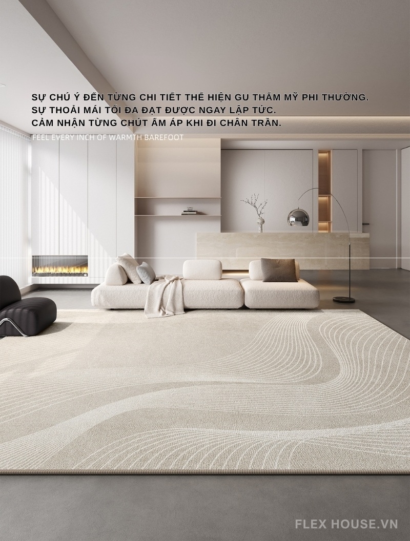 Thảm phòng khách hiện đại đế chống trượt XF7423