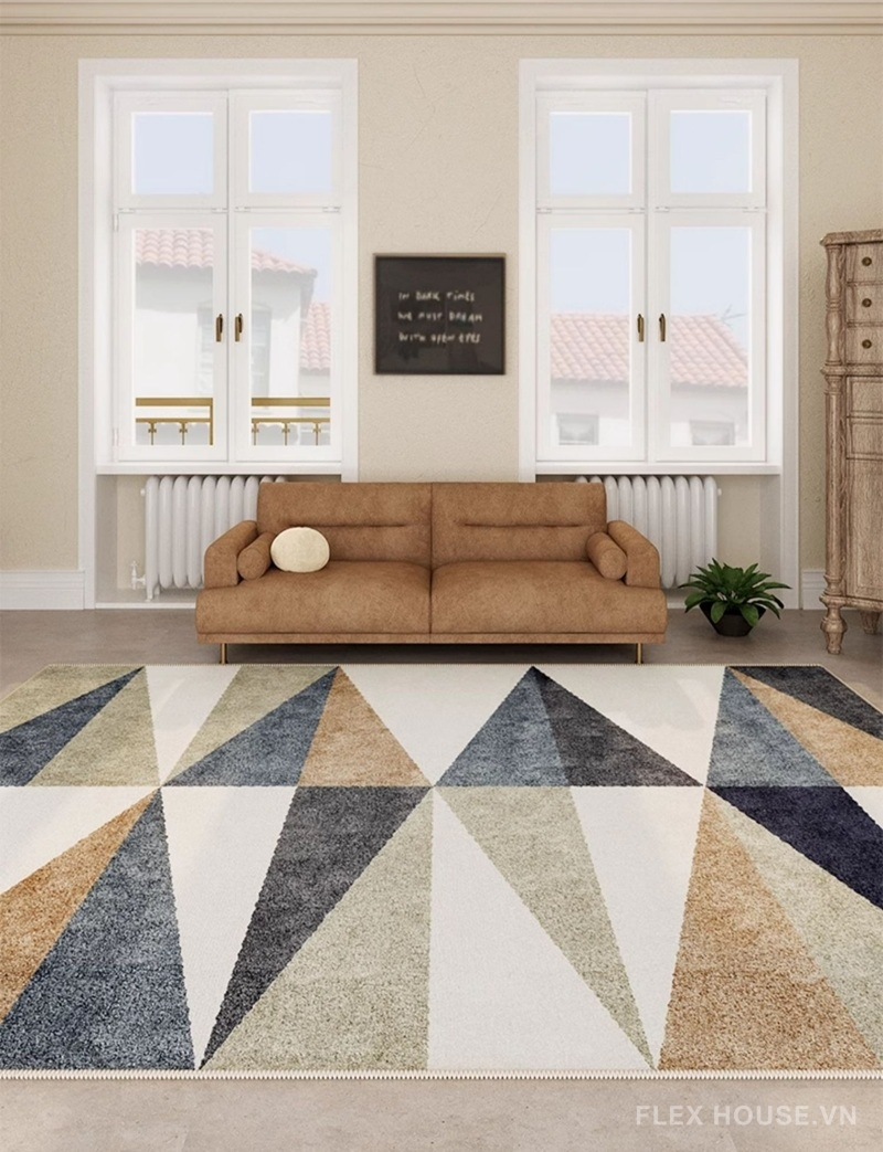 Thảm phòng khách hình học nghệ thuật Bắc Âu XF8455