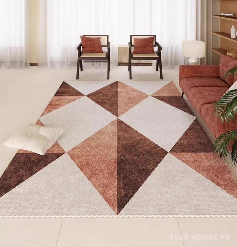 Thảm phòng khách hình tam giác lập thể Nordic XF8453