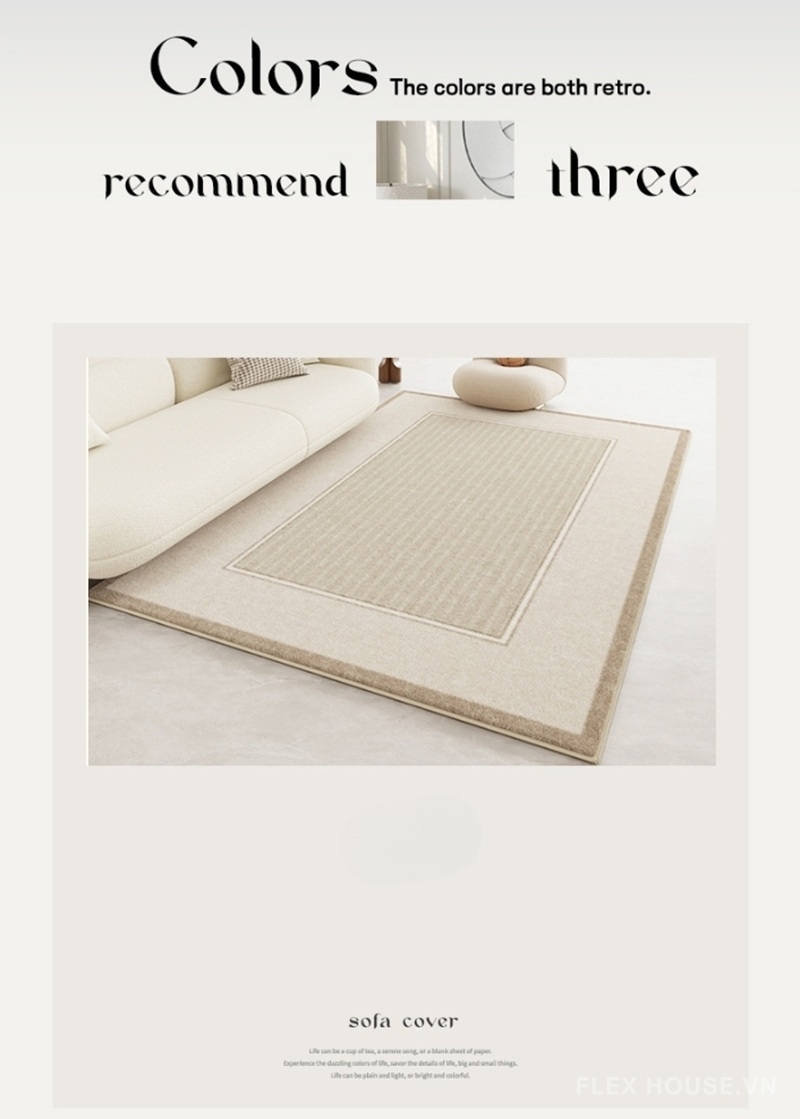 Thảm phòng khách tối giản viền đậm XF7417