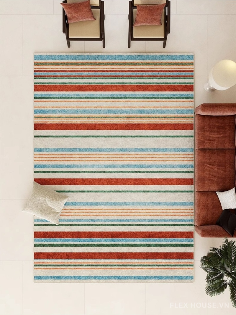 Thảm phòng khách vân sọc đa sắc hiện đại XF8456