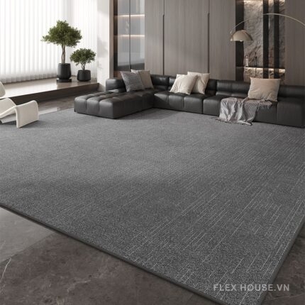 Thảm polyester dệt kiểu linen texture tối giản XF7425.02