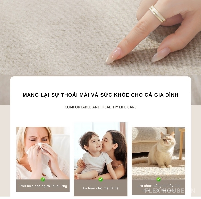 Thảm polyester dệt kiểu linen texture tối giản XF7425 1 Thảm polyester dệt kiểu linen texture tối giản XF7425.01