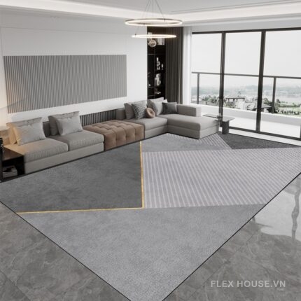 Thảm polyester sắc xám trải sofa bàn trà XF2796.01