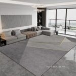 Thảm polyester sắc xám trải sofa bàn trà XF2796.02