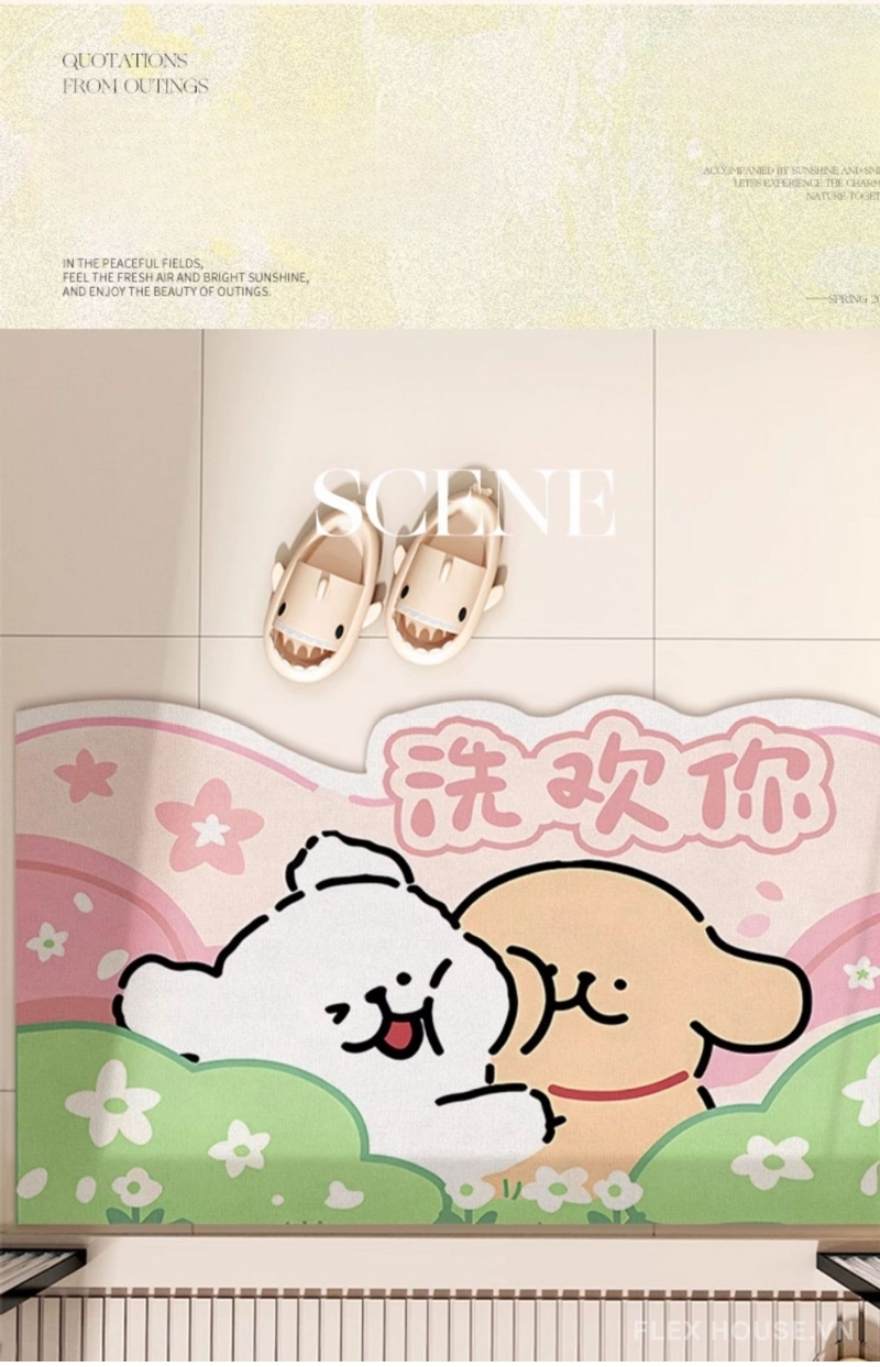 Thảm tảo cát decor nhà tắm ban công cute XF8565 1 Thảm tảo cát decor nhà tắm ban công cute XF8565