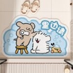 Thảm tảo cát decor nhà tắm hình chó con Kawaii XF8564.02