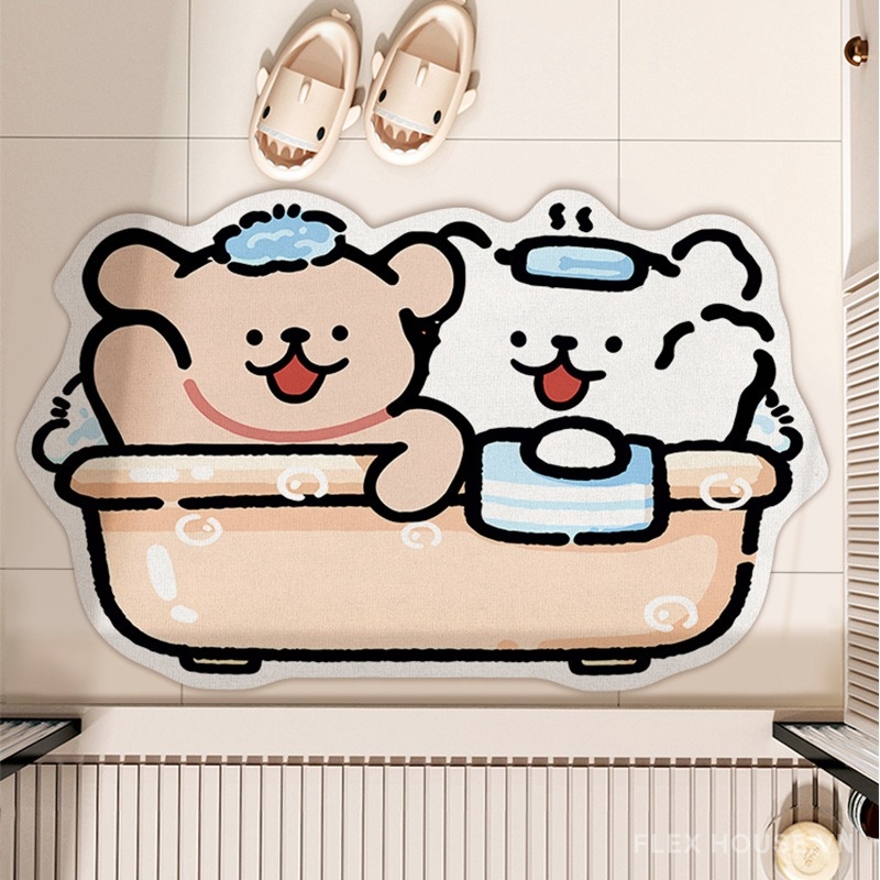 Thảm tảo cát decor nhà tắm hình chó con Kawaii XF8564 13 Thảm tảo cát decor nhà tắm hình chó con Kawaii XF8564.03