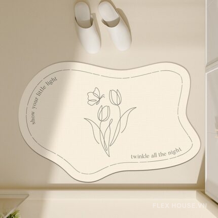 Thảm tảo cát hình hoa Tulip phong cách Minimal XF3475.02