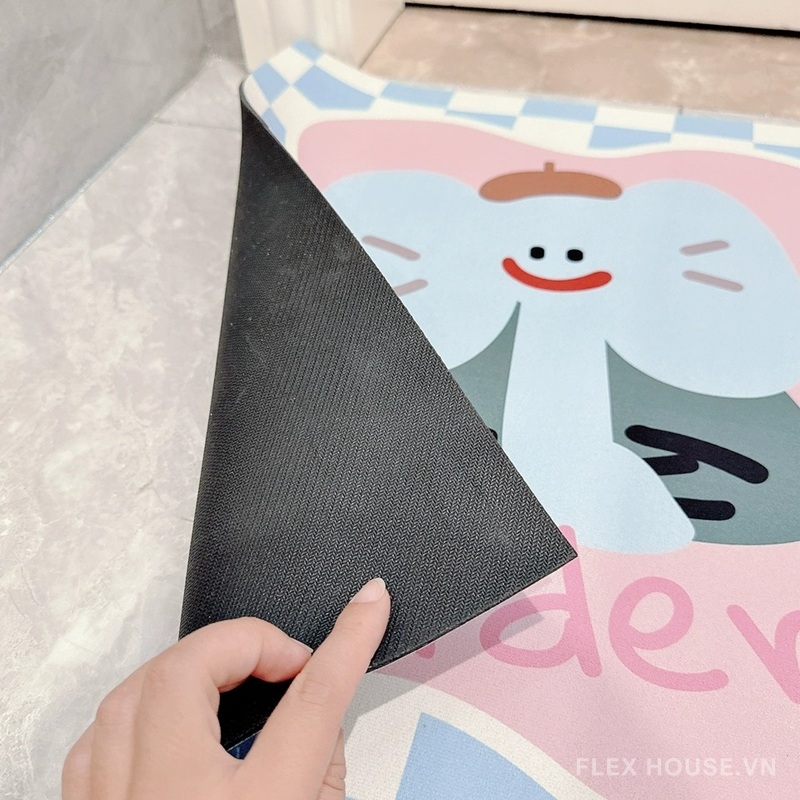 Thảm tảo cát hình voi xanh và chó chấm bi XF3910 7 Ảnh thực tế XF3910