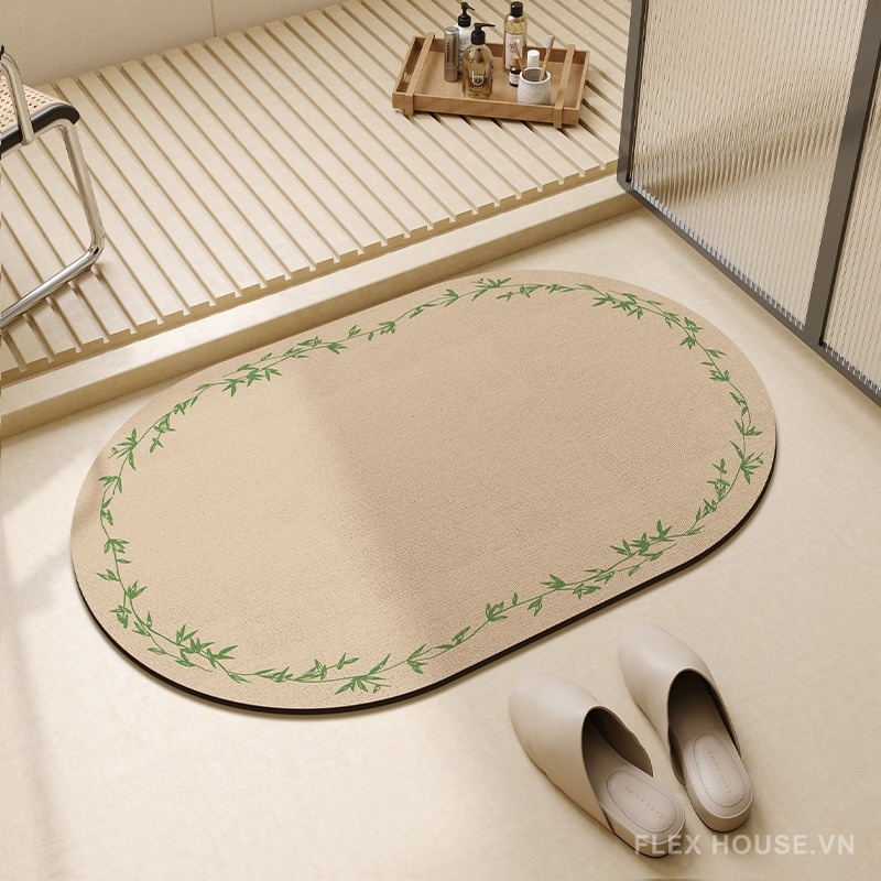 Thảm tảo cát họa tiết lá trúc thanh nhã XF1383.01