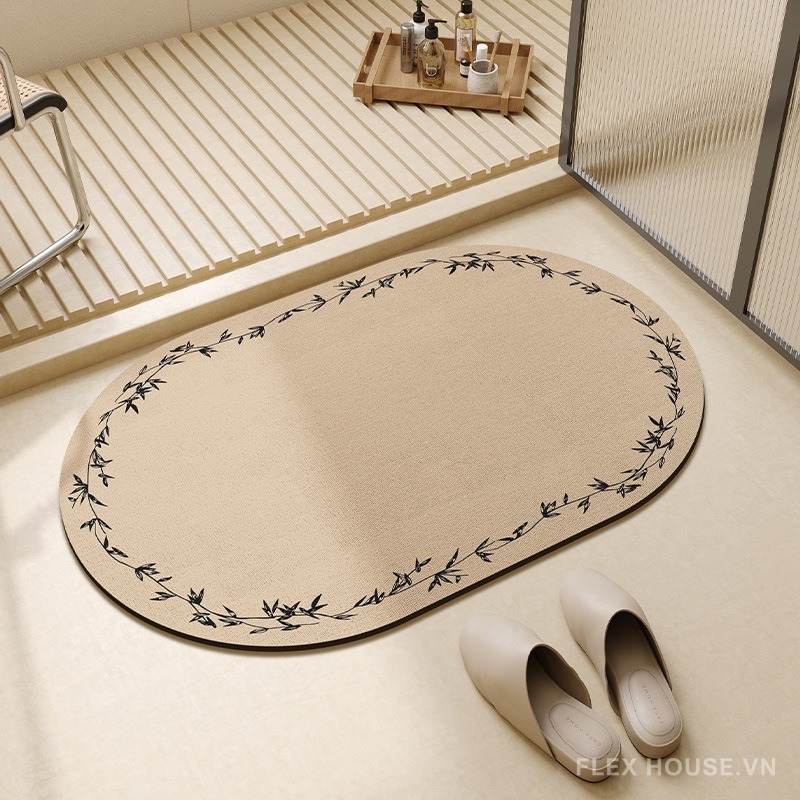 Thảm tảo cát họa tiết lá trúc thanh nhã XF1383.02