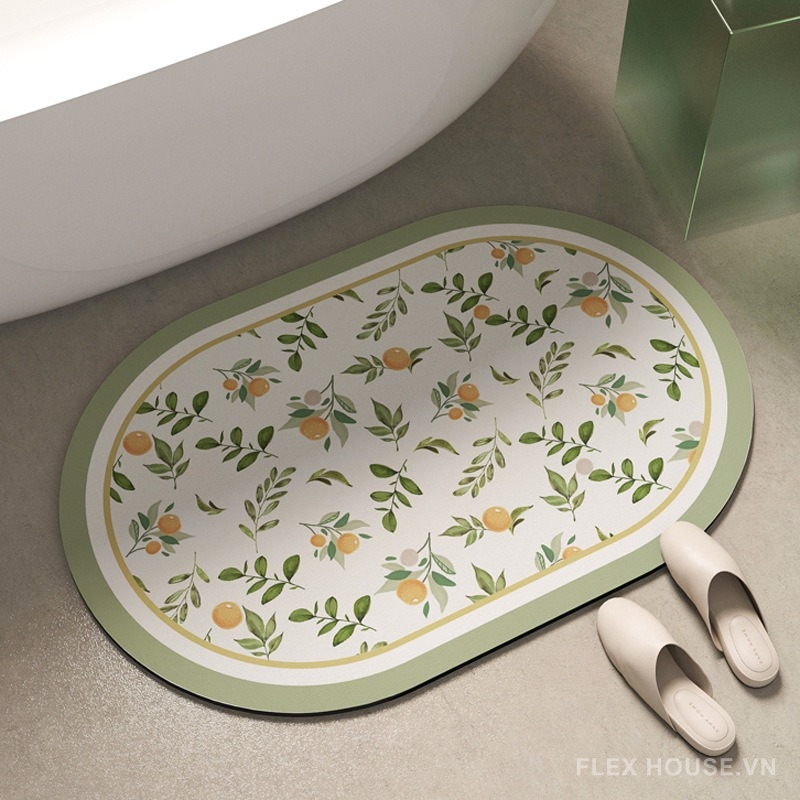 Thảm tảo cát họa tiết quả cam xanh mát XF1389 7 Thảm tảo cát họa tiết quả cam xanh mát XF1389