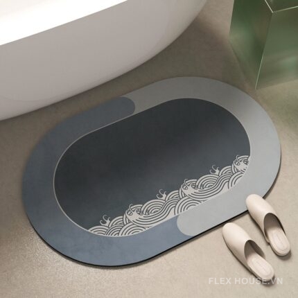 Thảm tảo cát họa tiết sóng nước xanh cổ điển XF1382.01