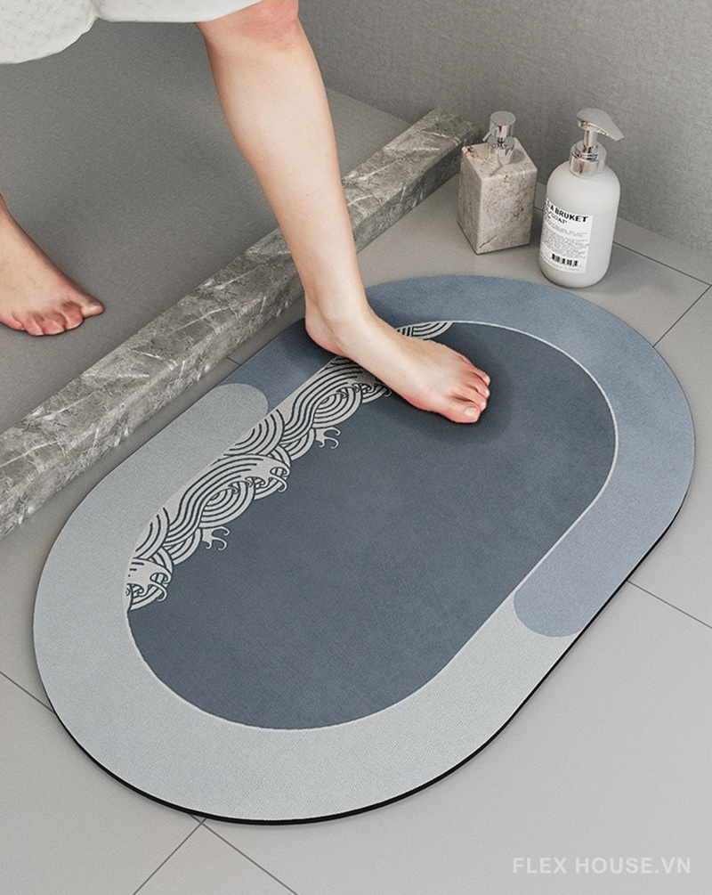 Thảm tảo cát họa tiết sóng nước xanh cổ điển XF1382