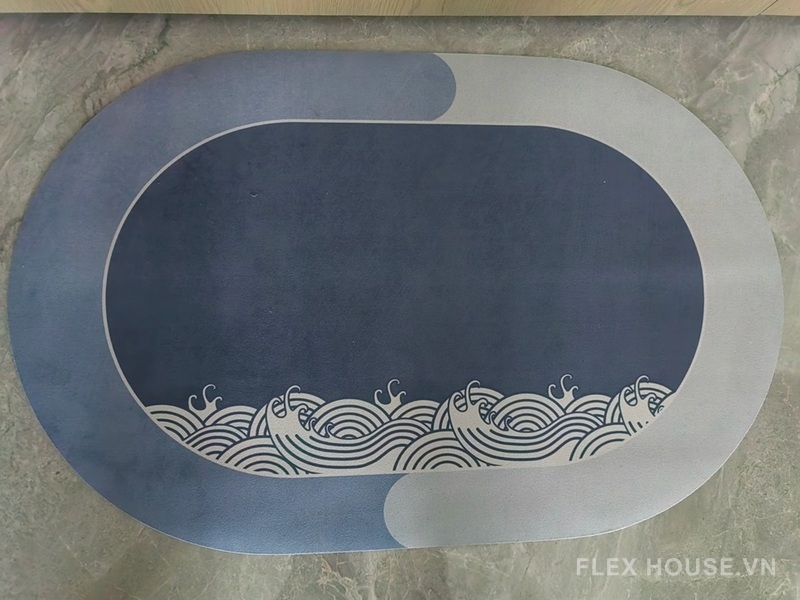 Thảm tảo cát họa tiết sóng nước xanh cổ điển XF1382