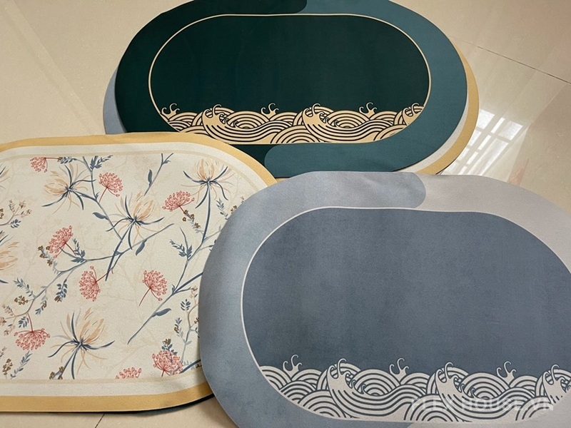 Thảm tảo cát họa tiết sóng nước xanh cổ điển XF1382