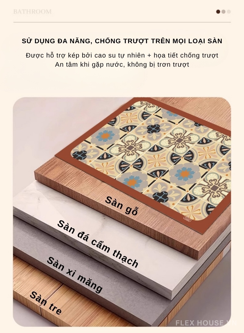 Thảm tảo cát hoa văn cổ điển Boho Chic XF6979 5 Thảm tảo cát hoa văn cổ điển Boho Chic XF6979