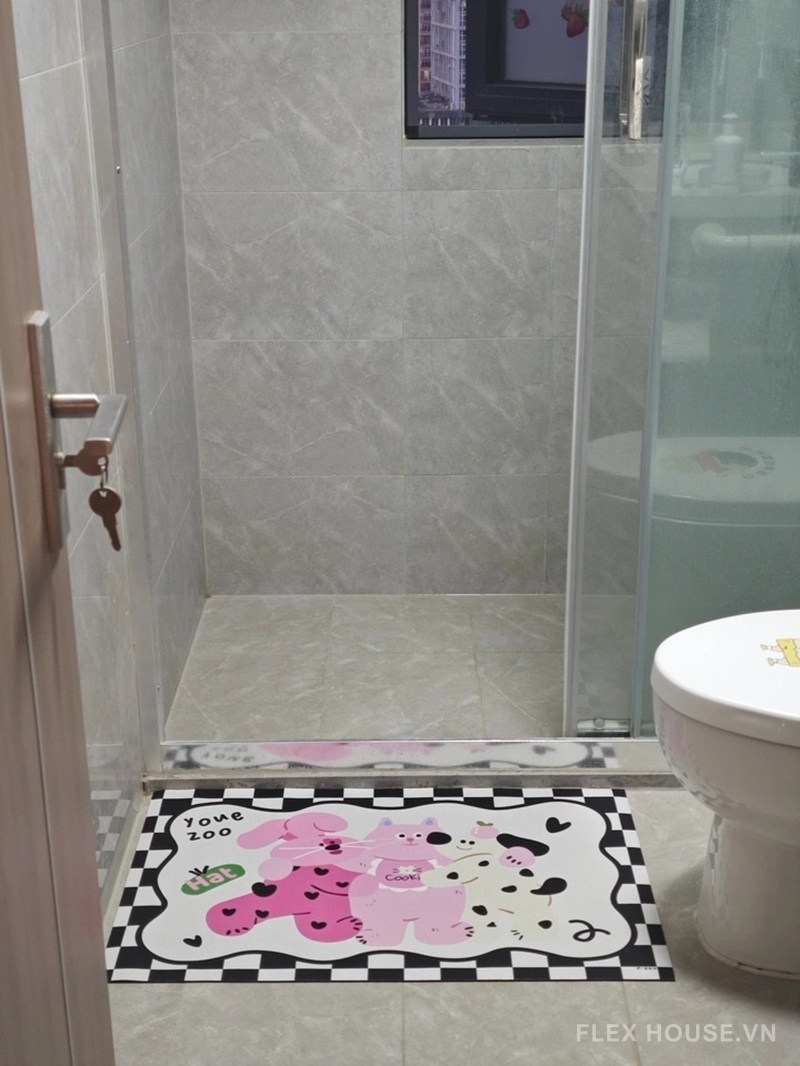 Thảm tảo cát hoạt hình chó mèo phong cách Pháp XF3907