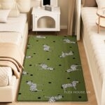 Thảm trải phòng ngủ họa tiết động vật xanh XF2956
