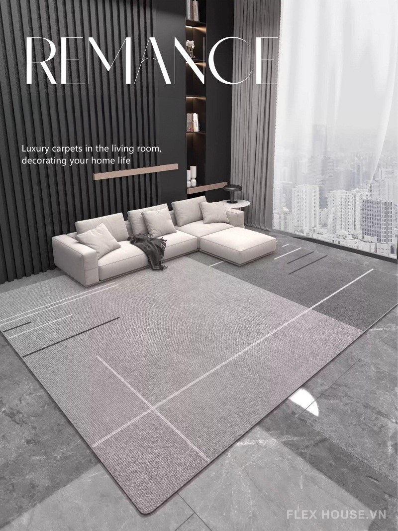 Thảm trải sofa bàn trà studio Minimal Line XF0438 1 Thảm trải sofa bàn trà studio Minimal Line XF0438