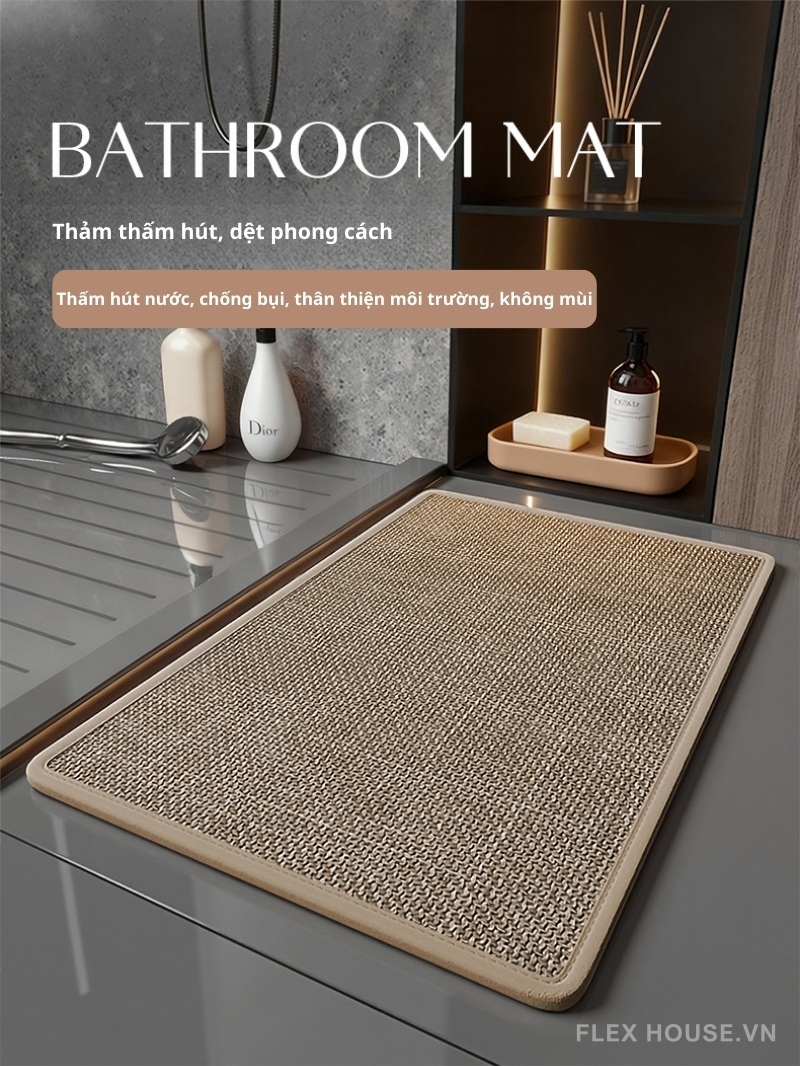 Thảm vải lanh lót nhà tắm bồn rửa mặt XF7992