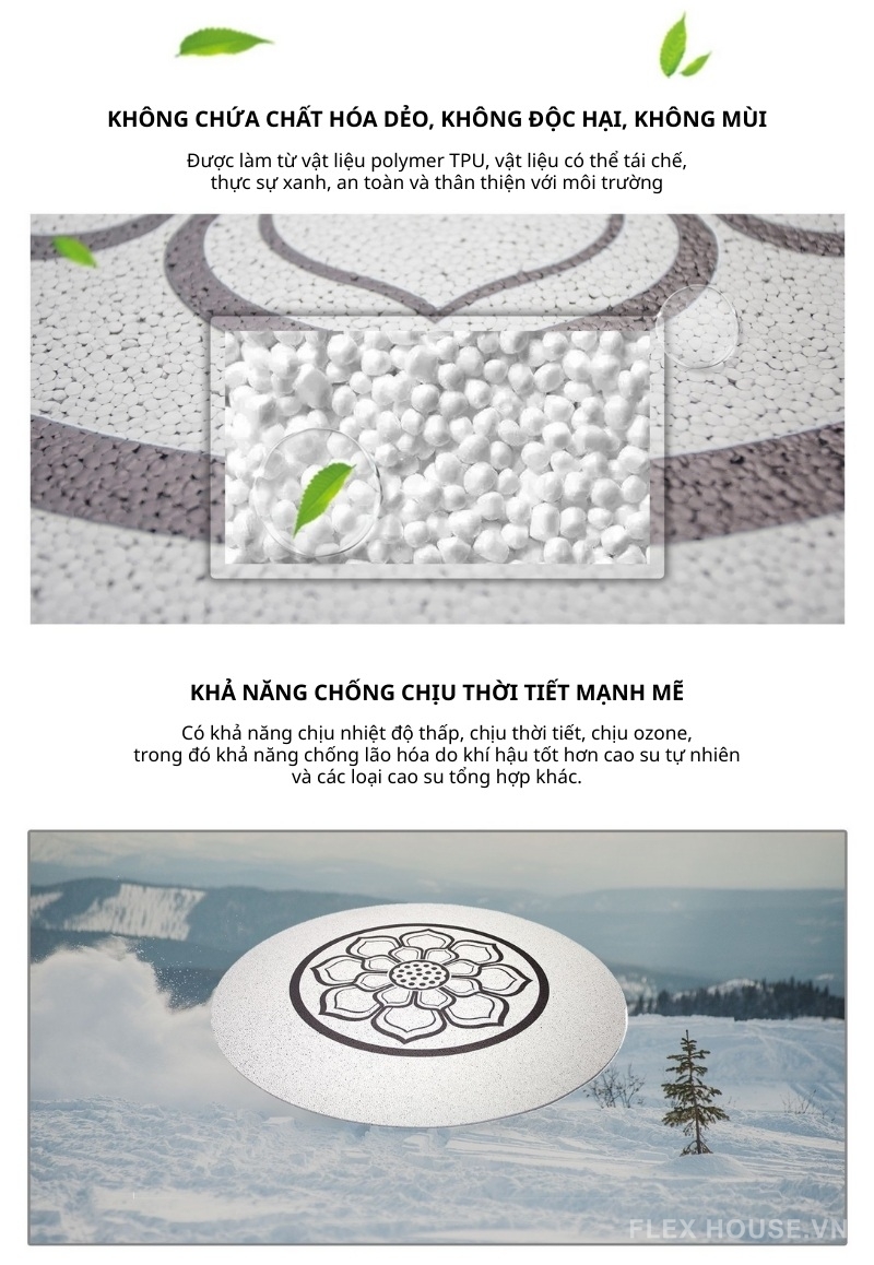 Thảm yoga ngồi thiền dưỡng sinh TPU đàn hồi cao GV27