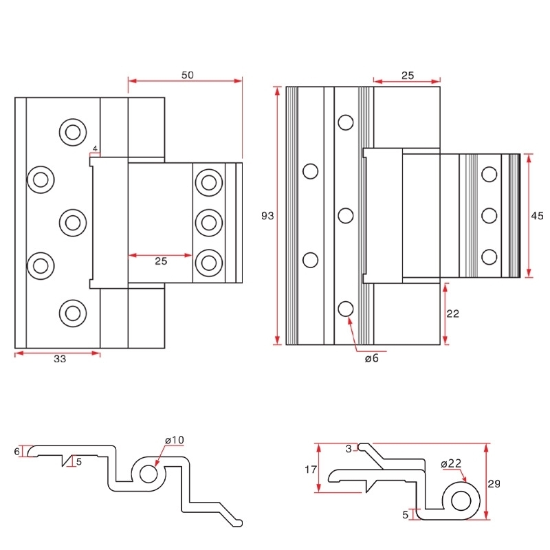 Bản lề hợp kim nhôm dùng cho cửa gỗ KD1736 2 Bản lề hợp kim nhôm dùng cho cửa gỗ KD1736 8