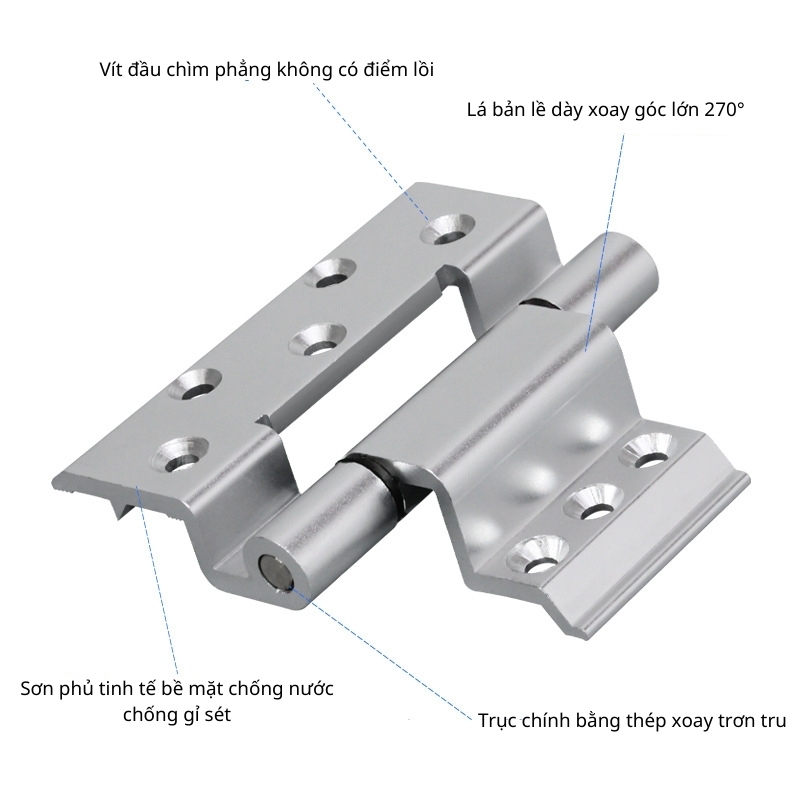 Bản lề hợp kim nhôm dùng cho cửa gỗ KD1736 3 Bản lề hợp kim nhôm dùng cho cửa gỗ KD1736 9