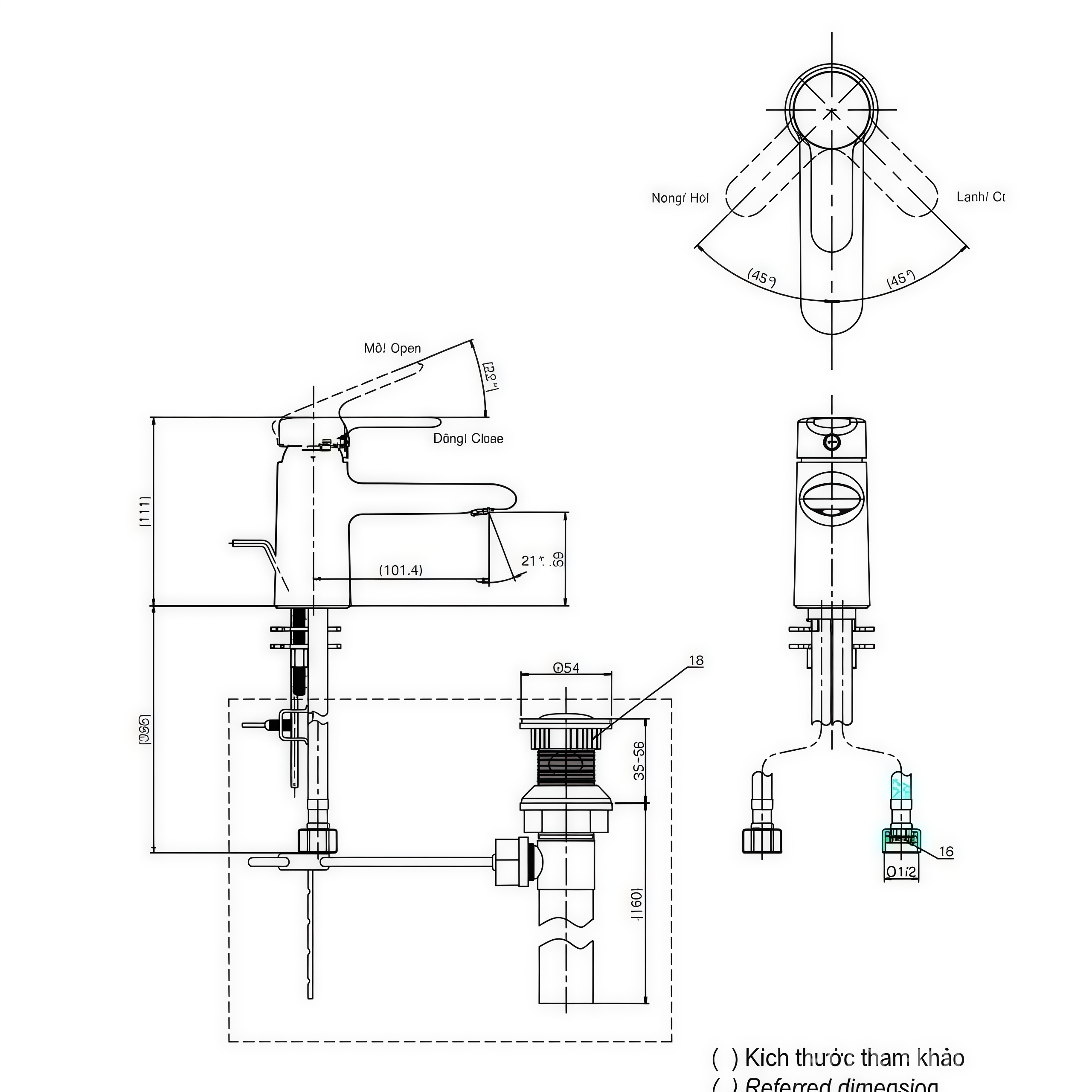 Vòi lavabo nóng lạnh New Standard TOTO TVLM102NSR 2 Vòi lavabo nóng lạnh New Standard TOTO TVLM102NSR