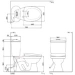 Bồn cầu 2 khối nắp êm thoát ngang Inax C-306VPTN