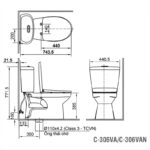 Bồn cầu 2 khối xả nhấn Inax C-306VA