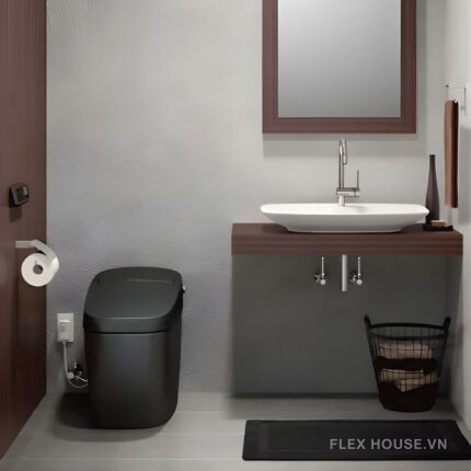 Bồn cầu thông minh SATIS G màu đen nhám sang trọng Inax AC-G216VN/BKG