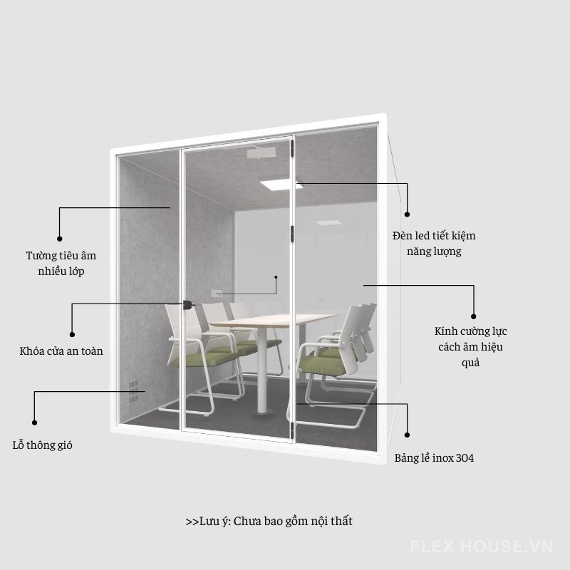 Cabin cách âm di động đa năng cho văn phòng HKL.SD 3 Cabin cách âm di động đa năng cho văn phòng HKL.SD