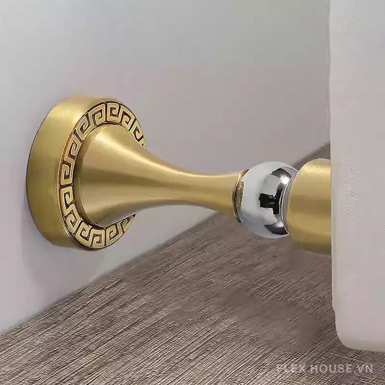 Chặn cửa gắn tường bằng đồng cổ điển Á Đông YJ9022 8 Chặn cửa gắn tường bằng đồng cổ điển Á Đông YJ9022 13