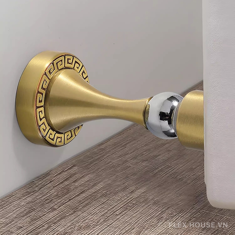 Chặn cửa gắn tường bằng đồng cổ điển Á Đông YJ9022 6 Chặn cửa gắn tường bằng đồng cổ điển Á Đông YJ9022 11